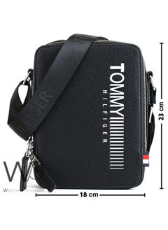Tommy Hilfiger Plus Tommy Hilfiger Leather Crossbody Messenger Black Bag For Men  - Image 3