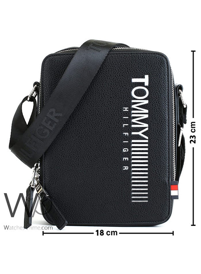Tommy Hilfiger Plus Tommy Hilfiger Leather Crossbody Messenger Black Bag For Men - Image 3