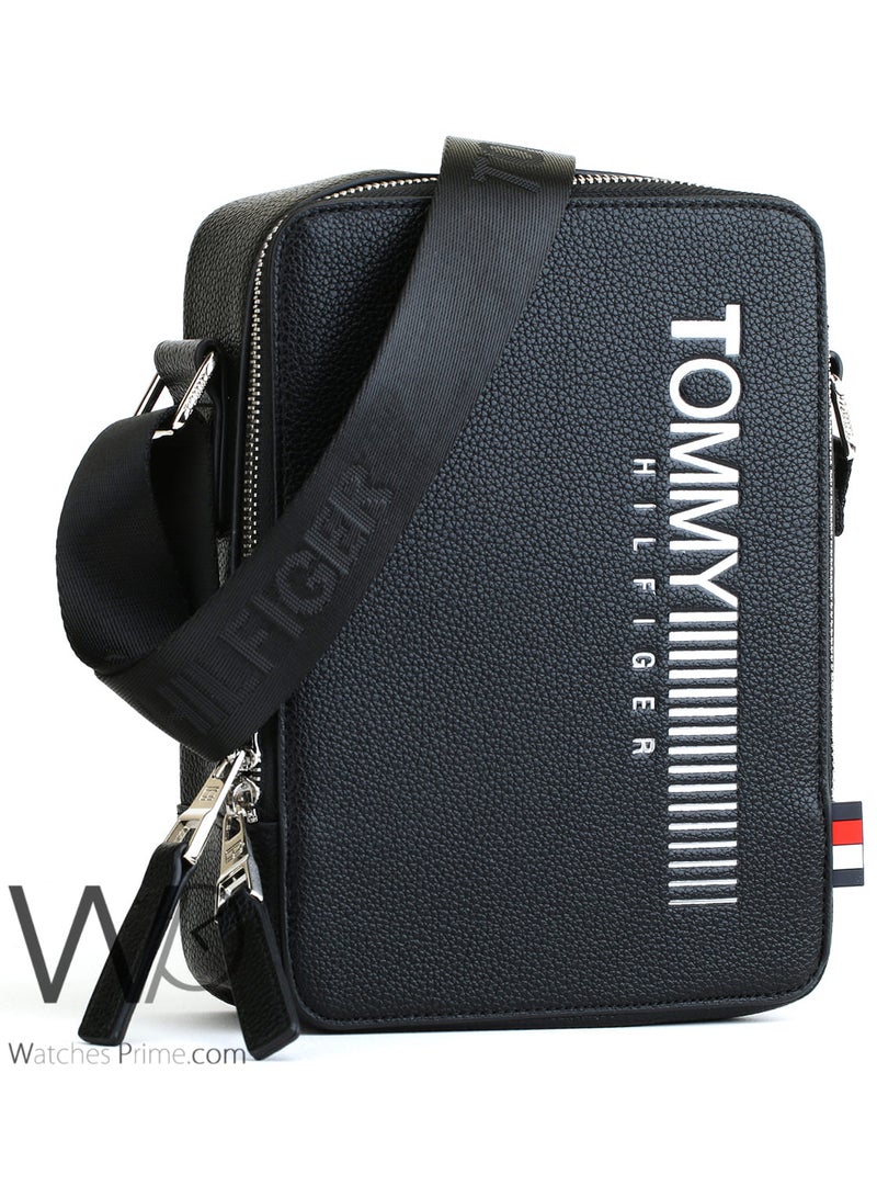 Tommy Hilfiger Plus Tommy Hilfiger Leather Crossbody Messenger Black Bag For Men - Image 4