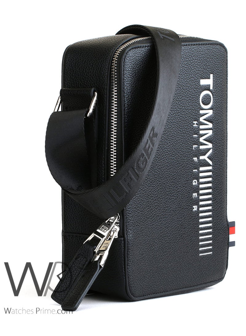 Tommy Hilfiger Plus Tommy Hilfiger Leather Crossbody Messenger Black Bag For Men - Image 5