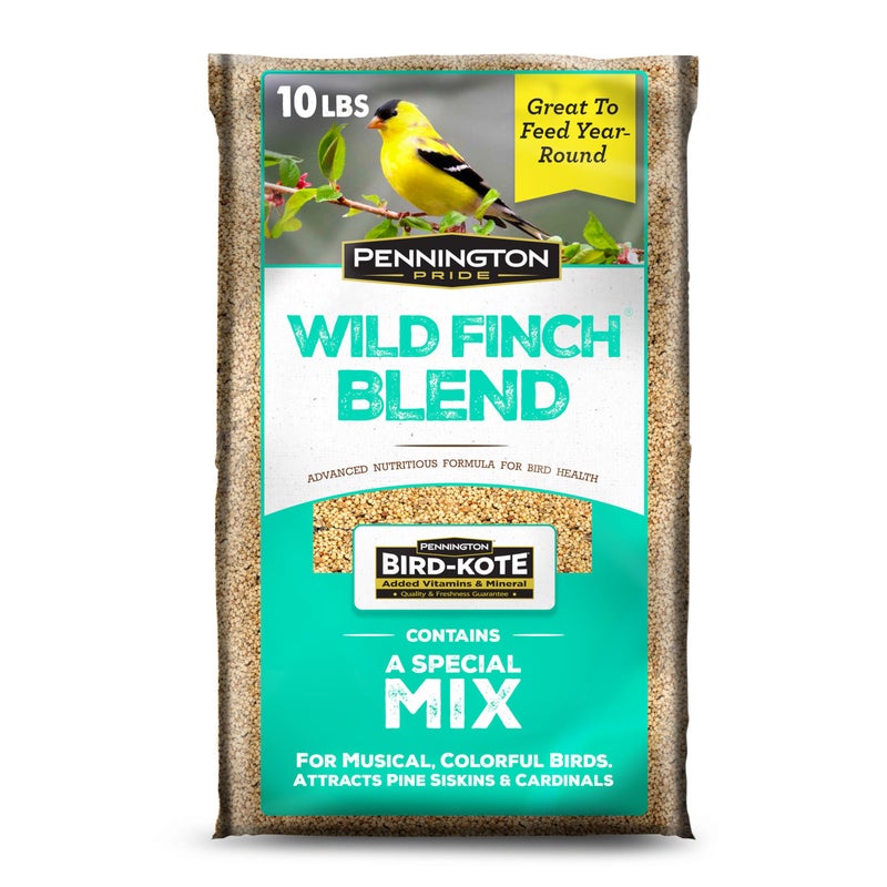 Pennington Pride Wild Finch Blend, Wild Bird Seed for Outside Feeders, Special Mix for a Variety of Musical & Colorful Songbirds, Great Bird Food to Use as Year-Round Feed, 10-lb. Bag - Image 1