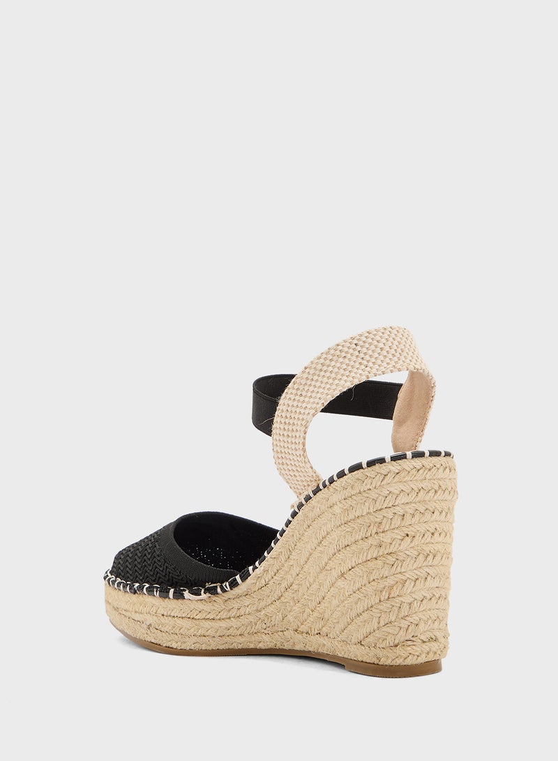 Savannah Collection High Heel Classic Espradille Wedge  - Image 3