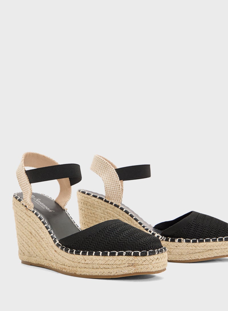 Savannah Collection High Heel Classic Espradille Wedge  - Image 4