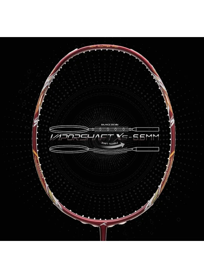 HUNDRED Flutter S Ctrl Carbon Fibre Unstrung Badminton Racket With Full Racket Cover For Intermediate Players (80G, Maximum String Tension - 32Lbs)