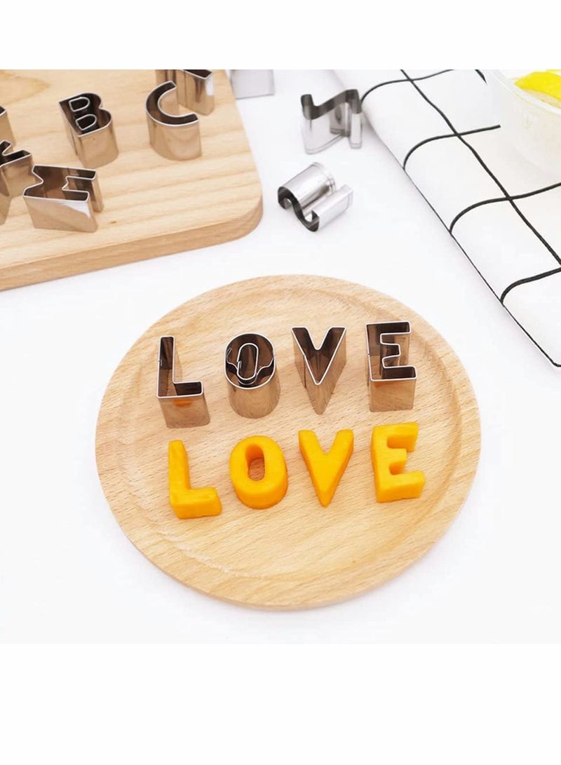SOLARAE Cookies Cutter Molds, Stainless Steel 3D Alphabet Letters  Biscuit Cutters DIY, A-Z Shaped Decorating Tool Bakeware Kitchen Fondant 26 Pcs - Image 2
