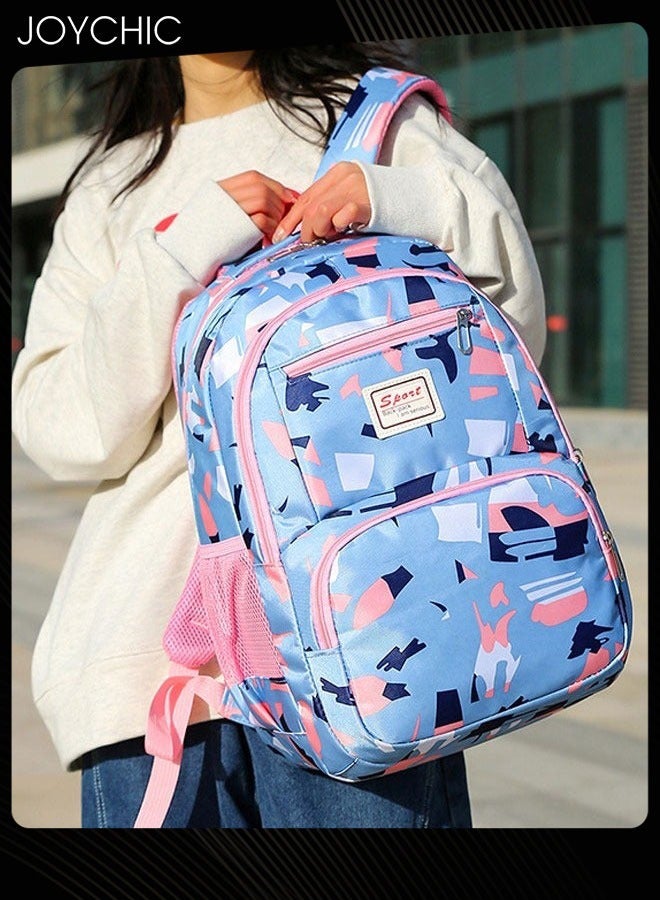 Joychic مجموعة حقيبة ظهر مدرسية متينة مقاومة للماء من النايلون مكونة من 3 قطع بسعة كبيرة مع جيب أمامي لطلاب المرحلة المتوسطة والثانوية - Image 3