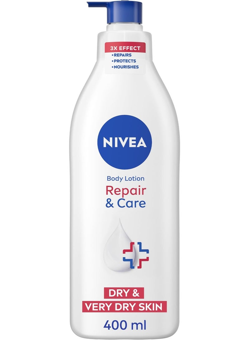نيفيا NIVEA Body Lotion for Very Dry Skin, Repair & Care, with Deep Moisture Serum and Dexpanthenol, 72H Relief from Dry & Tight Skin, 400ml (Packaging May Vary) - Image 1