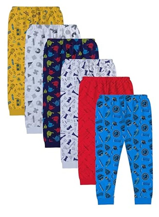 minicult Baby Boys & Baby Girls Regular Fit Pyjama Pants (PANTS_001_5T6 YEARS_P6_Multicolored_5-6 Years), Mid Rise - Image 4