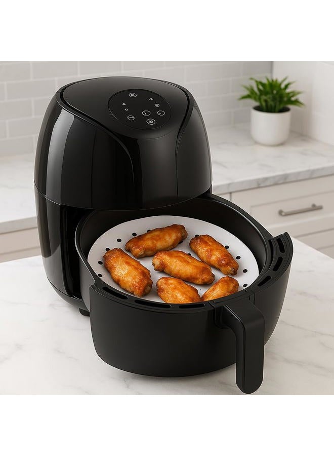 BYKITCHEN Air Fryer Perforated Parchment Paper, Set of 100, 8 inch Air Fryer Liner/Bamboo Steamer Paper/Perforated Parchment Paper for Air Fryer, Steaming Basket and More (6/7/9/10 Inch Available) - Image 2