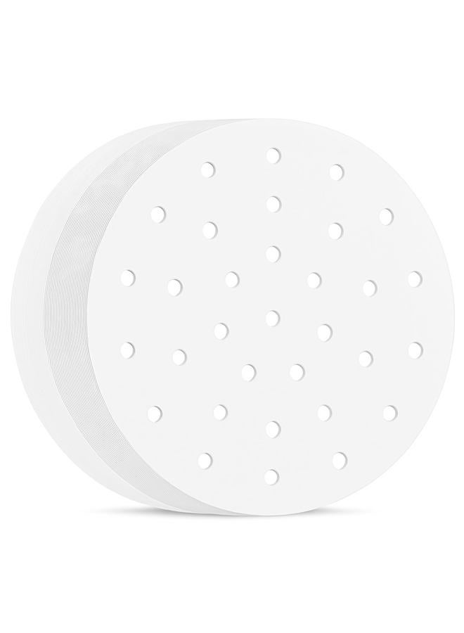 BYKITCHEN Air Fryer Perforated Parchment Paper, Set of 100, 8 inch Air Fryer Liner/Bamboo Steamer Paper/Perforated Parchment Paper for Air Fryer, Steaming Basket and More (6/7/9/10 Inch Available) - Image 1