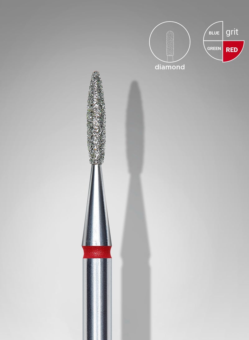STALEKS PRO Diamond nail drill bit pointed flame red EXPERT head diameter 1,6 mm working part 8 mm - Image 1