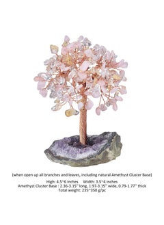 mookaitedecor mookaitedecor Natural Rose Quartz & Rock Crystal & Citrine Crystal Tree with Amethyst Cluster Base Money Tree Figurines Feng Shui Desk Decoration, Meditation Table Altar Decor, 4.5-6 Inches  - Image 3