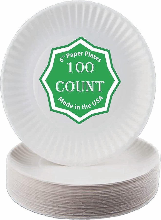 Perfectware - Kitchen Essentials Paper Plate 6 Inches.Pack of 100 Plates. White (100 Count/Pack) (PWPaperPlate6-100CT) - Image 2