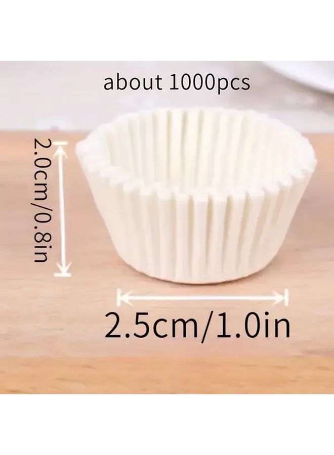 1000pcs White Disposable Mini Cupcake Liners Baking Muffin Cups Kitchen Accessories - Image 3