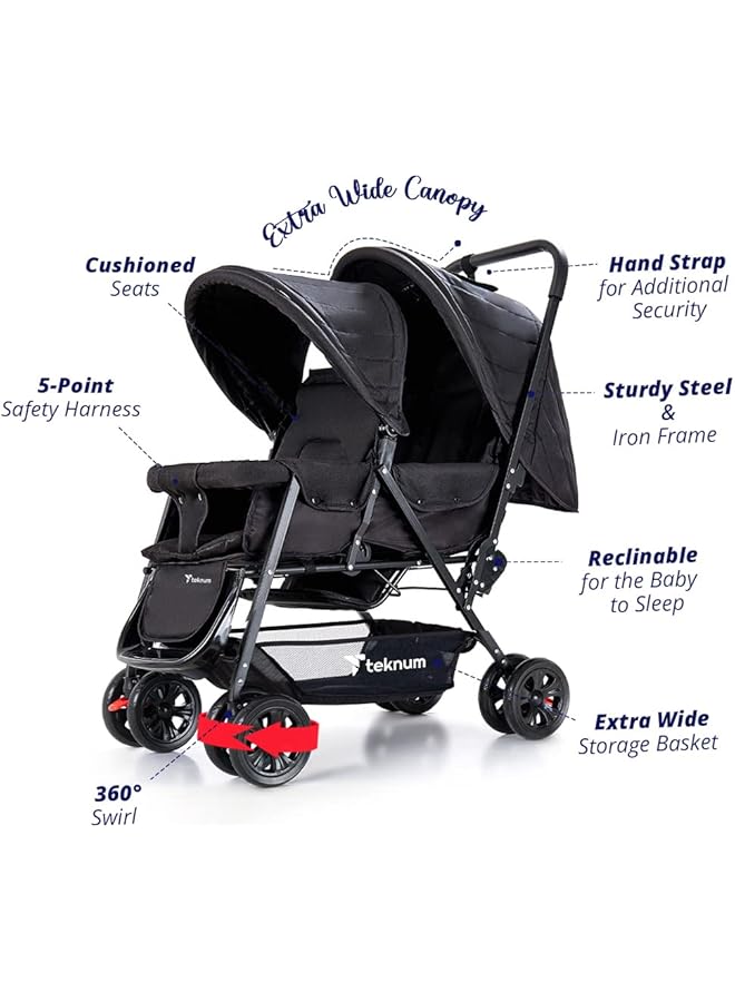 erorex Double Stroller Combo Black - Image 2