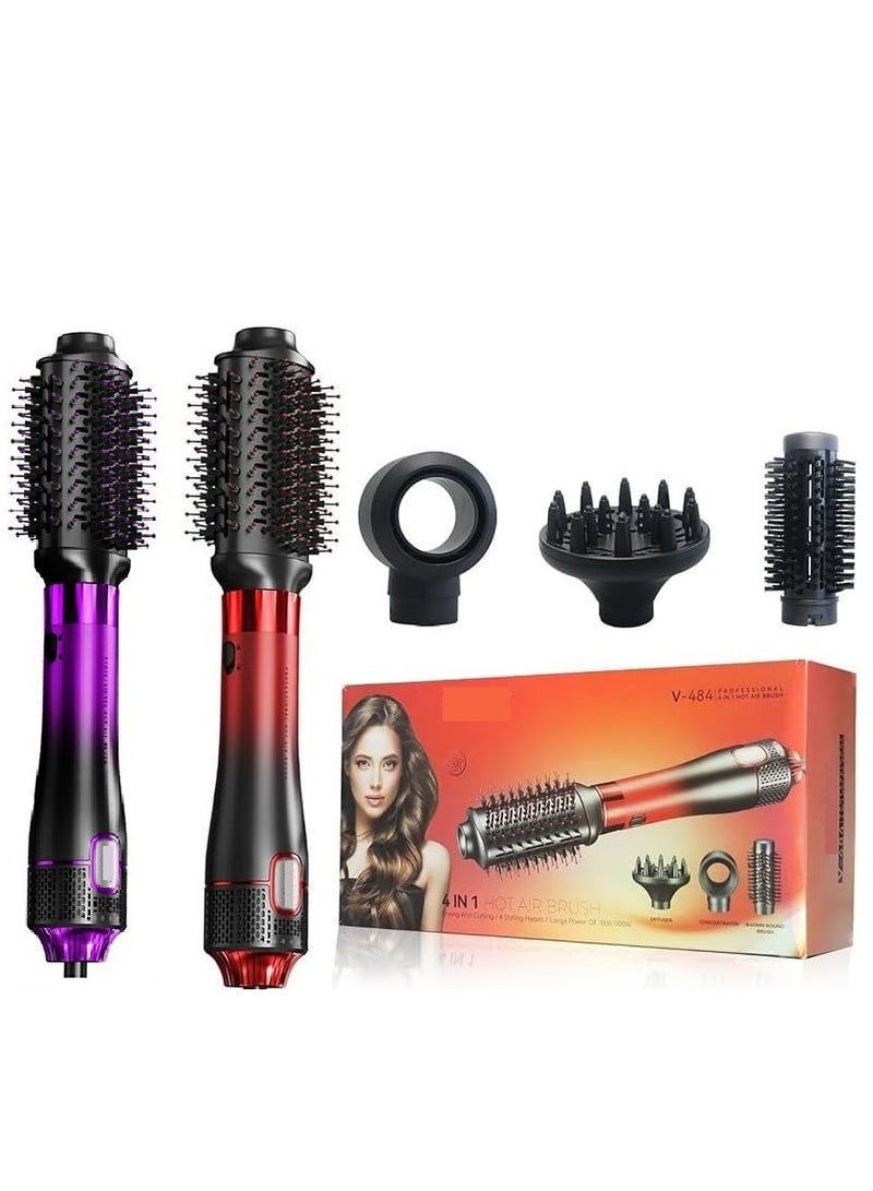 Generic Hair dryer brush v-484 red-purple 1000-1100 watts 4*1 - Image 1