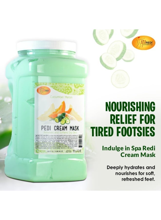 spa REDI Pedi Cream Mask (Cucumber & Melon, 1 Gallon) - Image 3