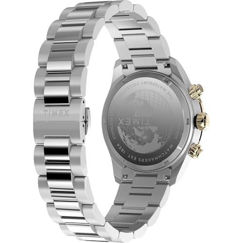 TIMEX Waterbury Heritage Analog Black Round Dial & Silver Stainless Steel Bracelet Band Water Resistant Men's Wrist Watch - TW2Y24000IK - Image 5