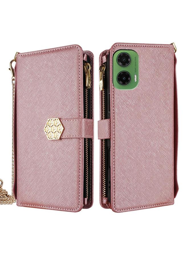S-TOP Case For Motorola Moto G35 5G Crossbody Handle Cross Texture Leather Phone Case - Image 1