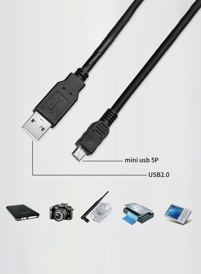 Taimi 10-Piece Mini USB 5Pin to USB 2.0 Male Data Cable for Hard Disk, Camera and Phone-Grey 8mtr  - Image 5