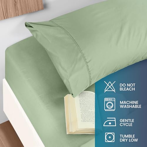 Utopia Bedding Queen Sheet Set - Brushed Microfiber - Soft Bed Sheets for Queen Size Bed Set - Includes 1 Fitted, 1 Flat, & 2 Pillow Cases - Deep Pocket (Sage) - Image 5