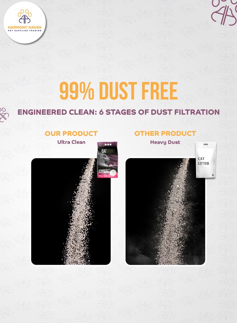 Catron 10L Baby powder Scented, Natural Bentonite Clumping Cat Litter, Made in Turkey Premium Quality, Maximum Odor Control, 99% Dust-Free, Multi cat. - Image 5