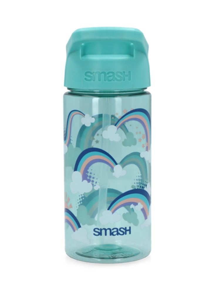 smash Rainbow Printed BPA-Free Plastic Durable Water Bottle Blue 450ml - Image 1
