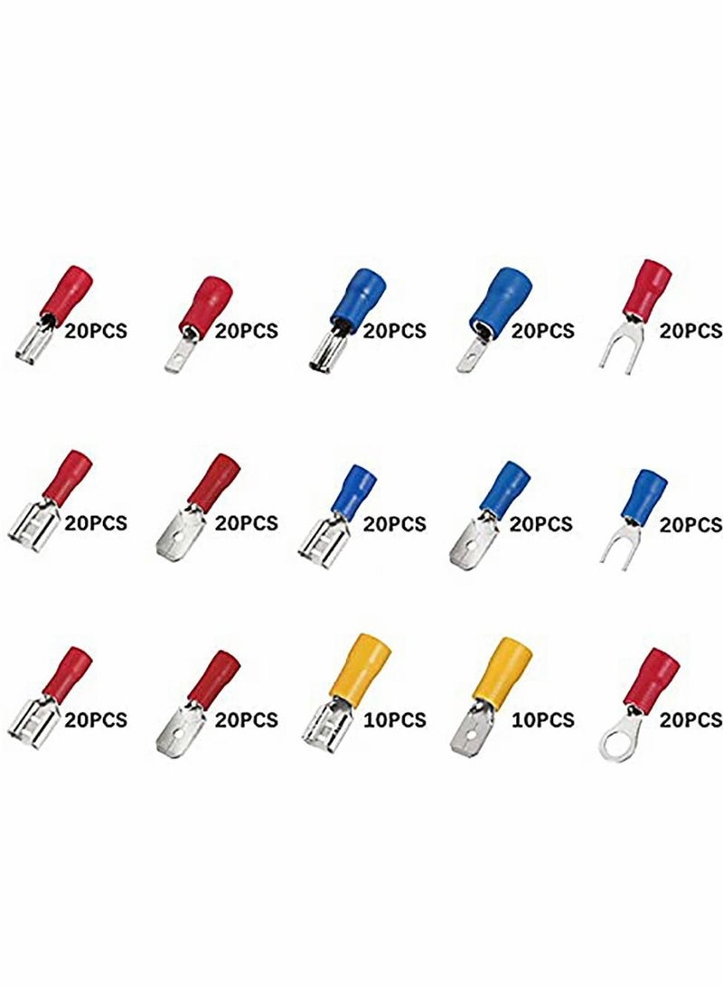 Nylon Spade Quick Disconnect Connectors Kit, 280pcs/set 2.8mm /4.8mm/6.3mm Male/Female Insulated Terminals Crimp Wire Connector - Image 5