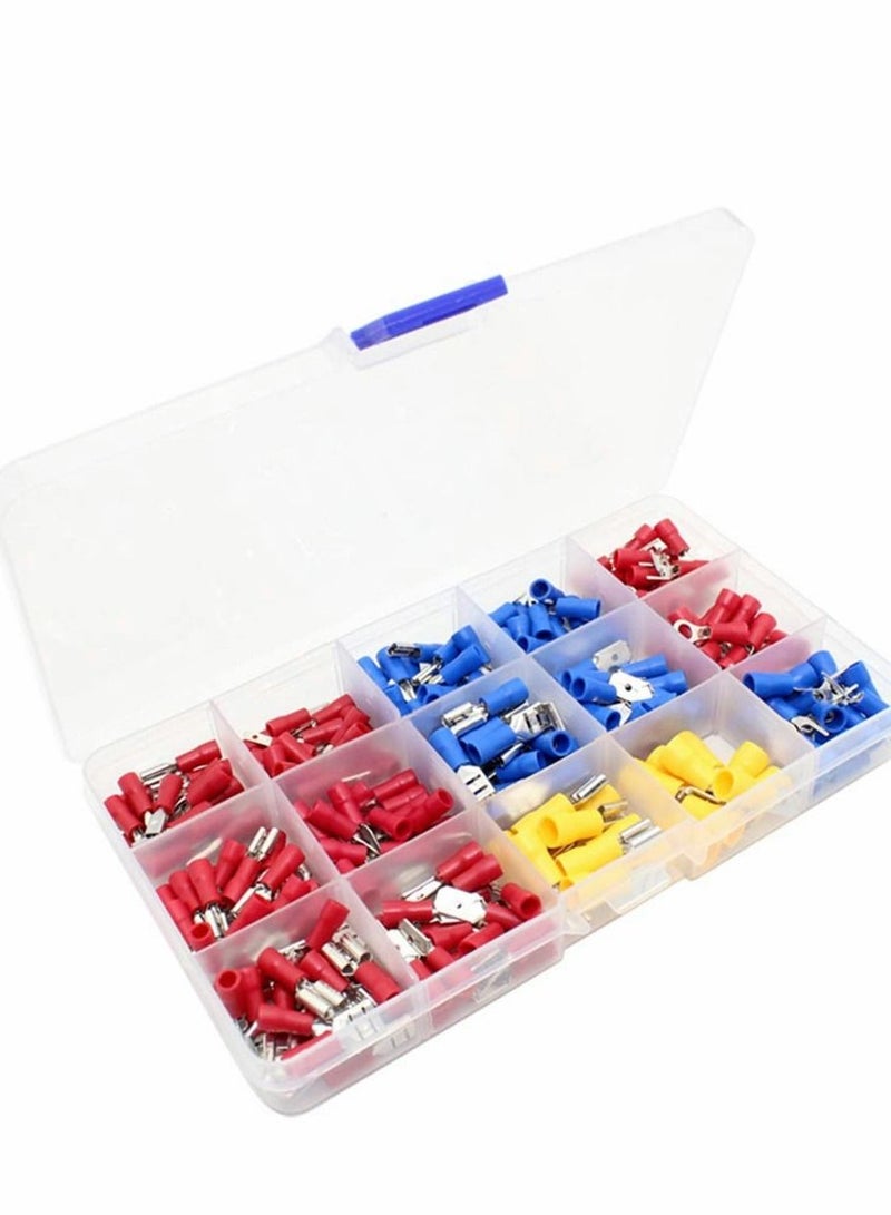 Nylon Spade Quick Disconnect Connectors Kit, 280pcs/set 2.8mm /4.8mm/6.3mm Male/Female Insulated Terminals Crimp Wire Connector - Image 1