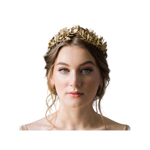Chmier Bridal Headband Leaf Vine Headband Leaf Crown Leaf Tiara Wedding Headpiece Bridesmaid Prom Festival Hair Accessories for Women(Gold) - Image 1
