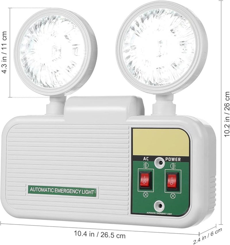 مصباح الطوارئ LED الأبيض مع احتياطي بطارية لمدة 12 ساعة للتركيب على الحائط للمنزل والسلالم والممرات وانقطاع التيار الكهربائي - Image 3