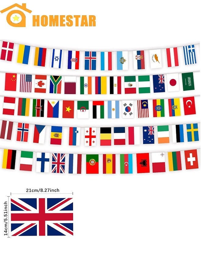 HOMESTAR World Flag Bunting for World Cup Party Decorations 2026, 48 Teams Flags Double Sides Fabric Banner for World Cup Football Bar Club Garden Street Decor (14 x 21 cm - 14m) - Image 1