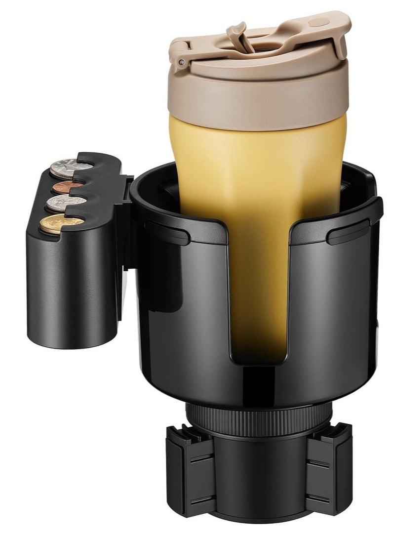 Y&D Car Cup Holder Expander with Coin Holder, Large Adapter for Fits Most Cars to Store Coins, Adjustable Extender Less Than 4.72" Bottles & Big Drinks, Mugs. - Image 1