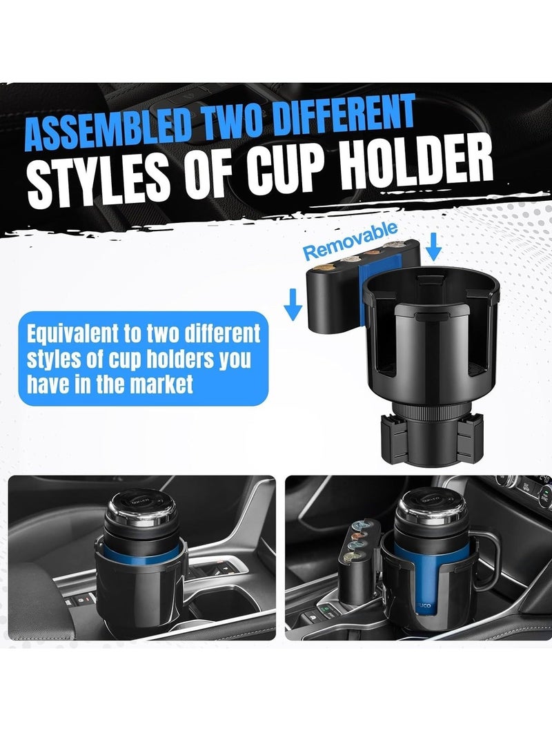 Y&D Car Cup Holder Expander with Coin Holder, Large Adapter for Fits Most Cars to Store Coins, Adjustable Extender Less Than 4.72" Bottles & Big Drinks, Mugs. - Image 3