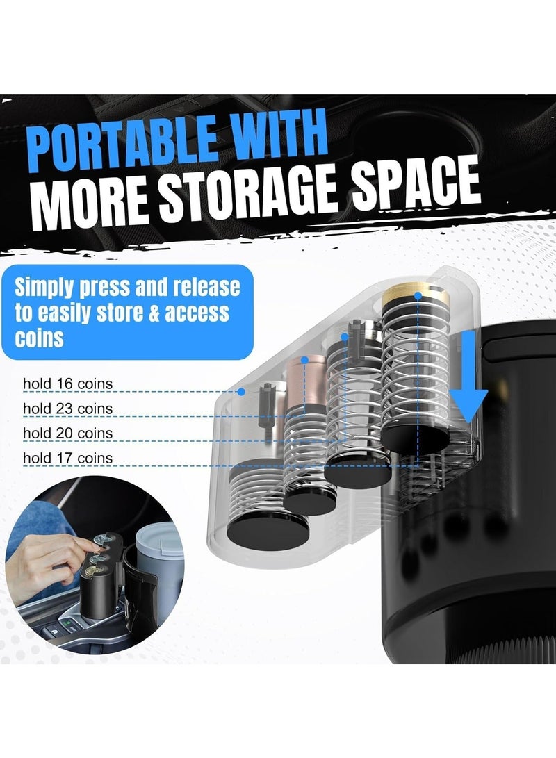 Y&D Car Cup Holder Expander with Coin Holder, Large Adapter for Fits Most Cars to Store Coins, Adjustable Extender Less Than 4.72" Bottles & Big Drinks, Mugs. - Image 2