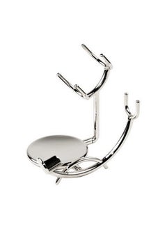 Chrome Razor And Shaving Brush Stand - Holds Straight Edge Razors, Barber Razors, Long Handle Double Edge Safety Razors, Cartridge Razors & Shave Brush