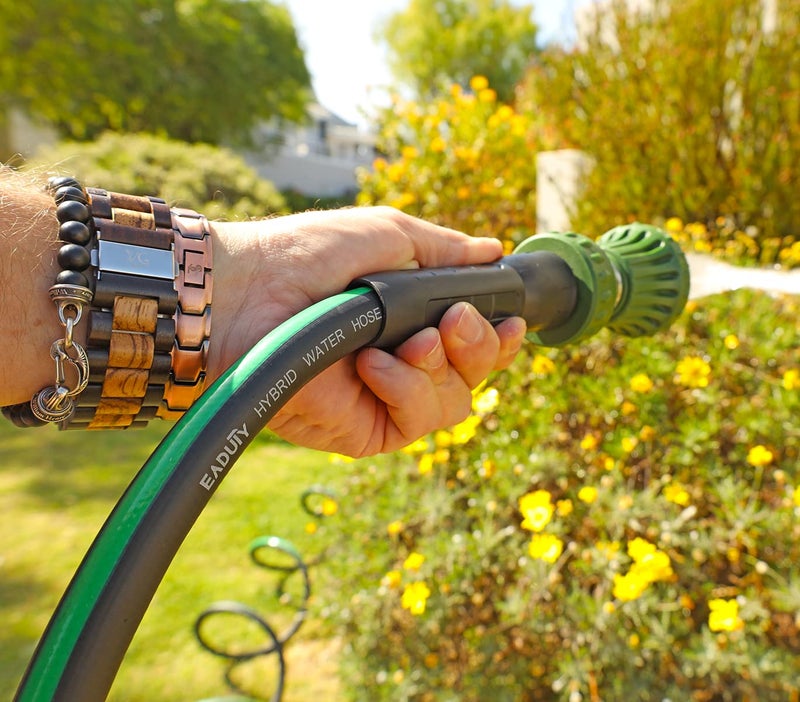 EADUTY Hybrid Garden Hose 5/8 IN. x 25 FT, Heavy Duty, Lightweight, Flexible with Rotatable Grip Handle and Solid Brass Fittings - Image 5