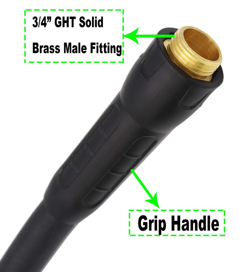 EADUTY Hybrid Garden Hose 5/8 IN. x 25 FT, Heavy Duty, Lightweight, Flexible with Rotatable Grip Handle and Solid Brass Fittings - Image 4