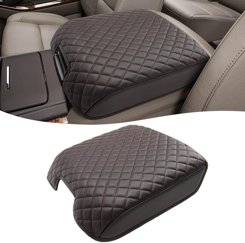 KBH Center Console Armrest Cover for 2014-2018 Chevy Silverado & GMC Sierra, 2015-2020 Tahoe & Suburban & Yukon, Floor Console Bucket Seat, Interior Accessories, Dark Brown - Image 1