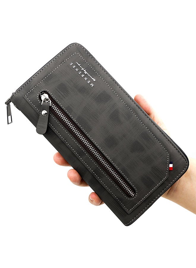MenBense Business Large Capacity Men's Long Wallet Clutch Zipper Bag Card Holder with Strap for Commute - Image 2