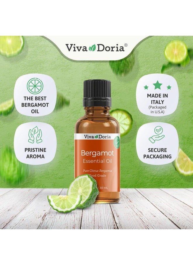 Viva Doria - 100% Pure Bergamot Essential Oil, Undiluted, Food Grade, Italian Bergamot Oil, 1 Fluid Ounce (30 Ml) Natural Aromatherapy Oil - Image 1