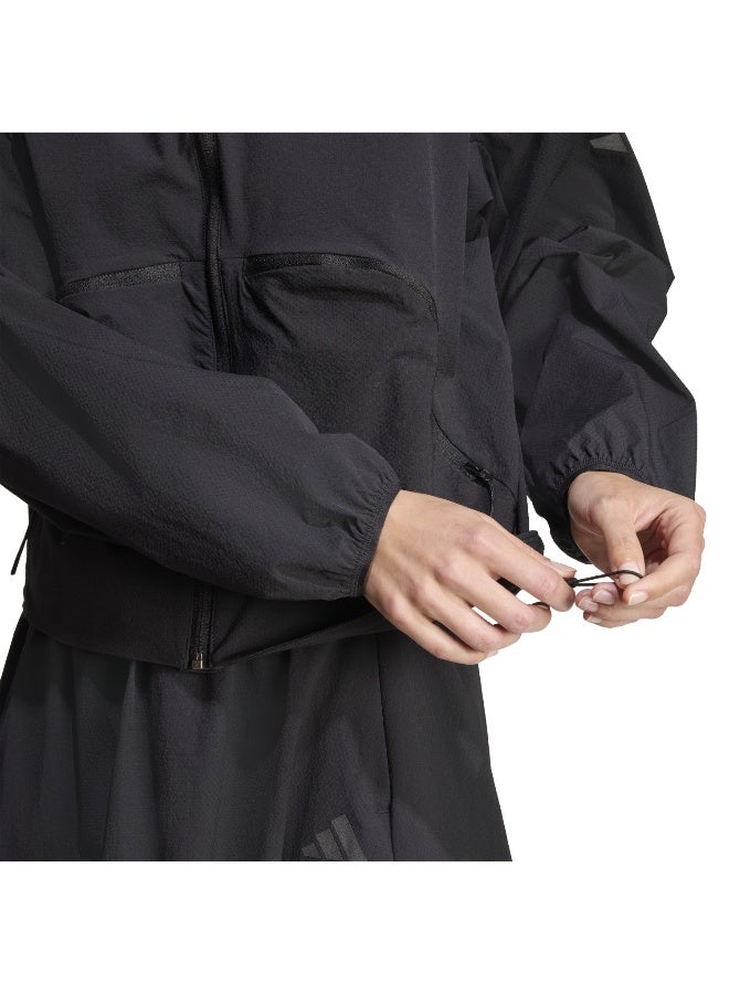 Adidas W Myshelter Wnd Black Windbreaker Jackets For Women - Image 4