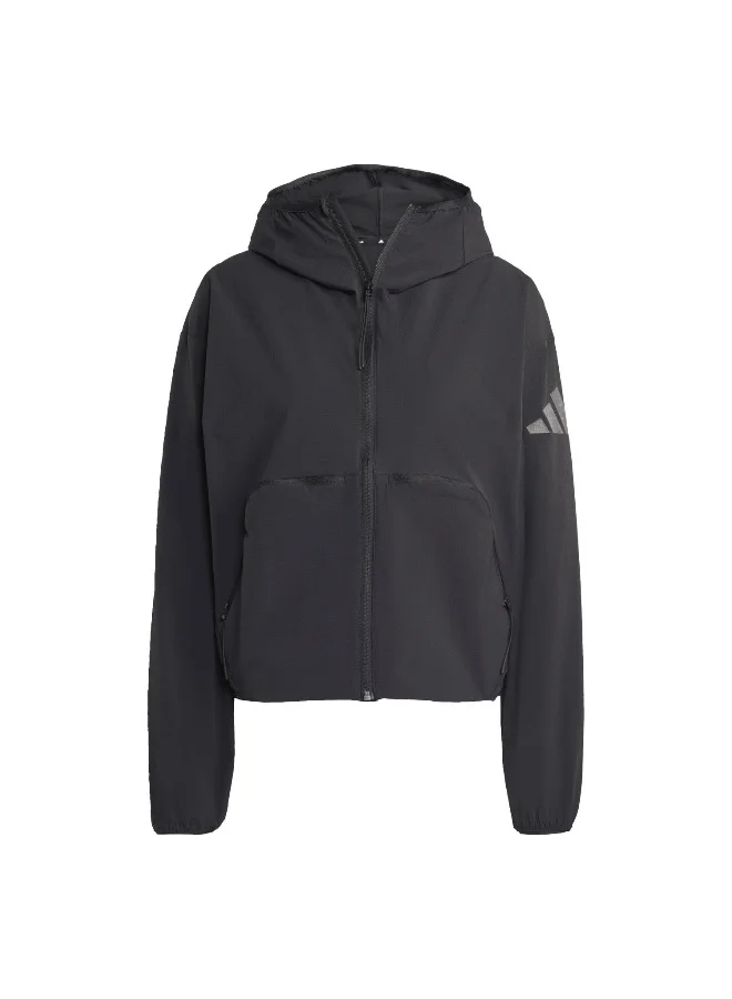 Adidas Adidas W Myshelter Wnd Black Windbreaker Jackets For Women