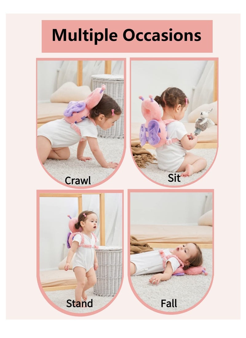 Baby Head Protector and Back Safety Pad with Butterfly Backpack Design