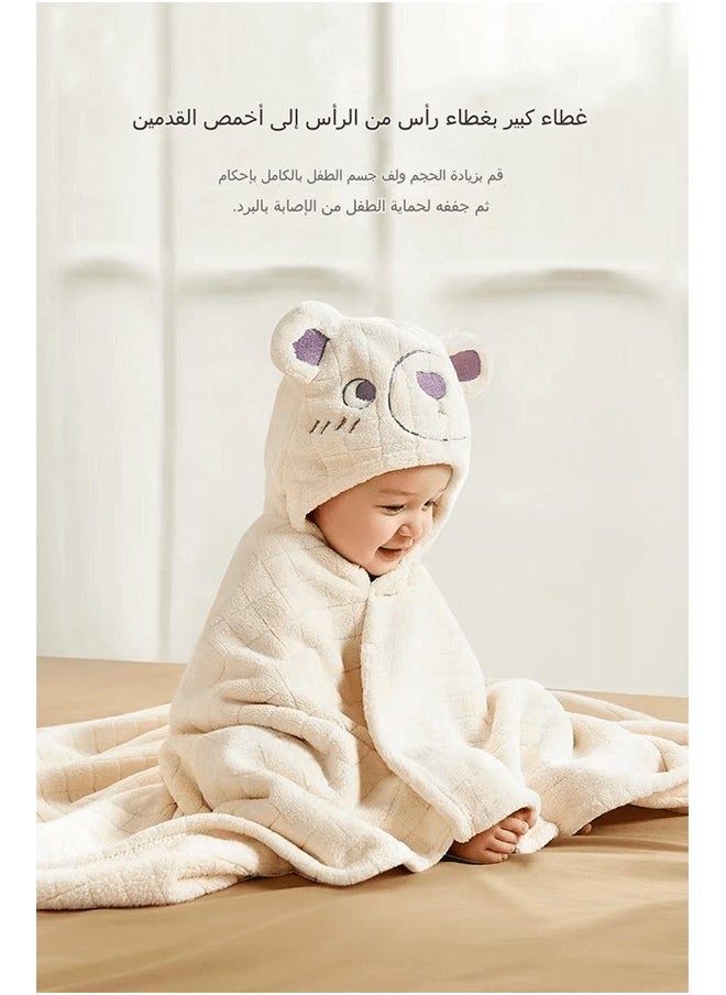 Riolio Baby Hooded Bath Towel - Luxurious Soft Care, Quick Absorption and Fast Drying, Safe Fluorescent-Free, 105x105cm, Perfect for Newborns and Toddlers  - Image 5