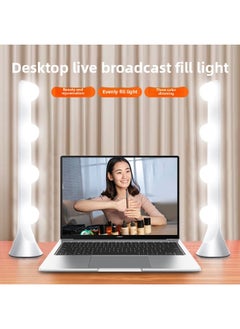 Generic Desktop Row Light Live Fill Light Anchor Dedicated Computer Double Row Makeup Atmosphere Bulb Indoor Face Lighting Light-Specifications:[Upgrade And Highlight] Single Row 8 Bulbs (three-color Electrodeless Dimming) + 26CM Desktop Beauty And Skin Light + Single Position  - Image 3