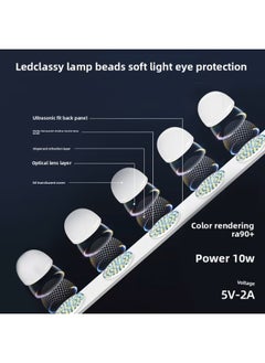 Generic Desktop Row Light Live Fill Light Anchor Dedicated Computer Double Row Makeup Atmosphere Bulb Indoor Face Lighting Light-Specifications:[Upgrade And Highlight] Single Row 8 Bulbs (three-color Electrodeless Dimming) + 26CM Desktop Beauty And Skin Light + Single Position  - Image 4