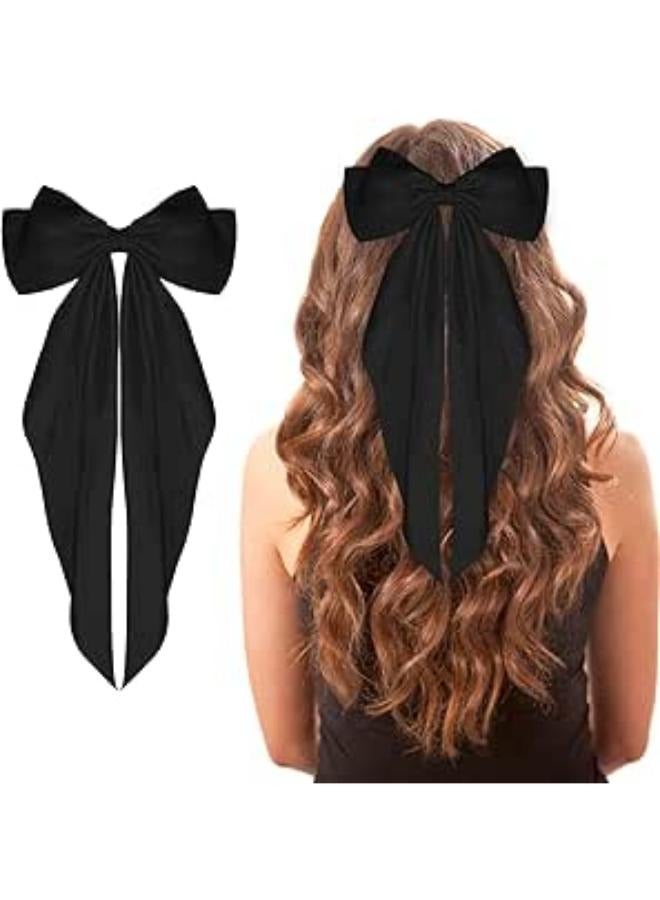 Big Hair Bow Clips White Ribbon Hair Bows for Girls Women Bow Alligator Hair Clips Bowknot Hair Clip Hair Bow Barrettes for Girls Bows Hair Clips Hair Accessories for Birthday Christmas