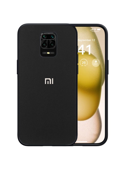 متوافق مع حافظة Xiaomi Redmi Note 9s/Note 9 Pro بطبقة مزدوجة وغطاء واقٍ للهاتف الخلوي عالي التحمل مقاوم للصدمات ومتين مع نسيج مانع للانزلاق - أسود