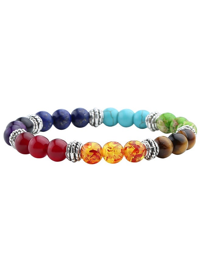 Peachjoy Chakra Bracelet 7 Chakra Natural Stone Healing Bracelet Stress Relief Yoga Beads for Womens Mens 1 Piece - Image 1